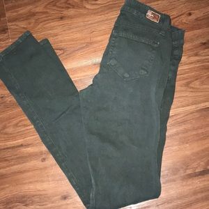 Paige Denim- 26 hunter green mid waist skinny